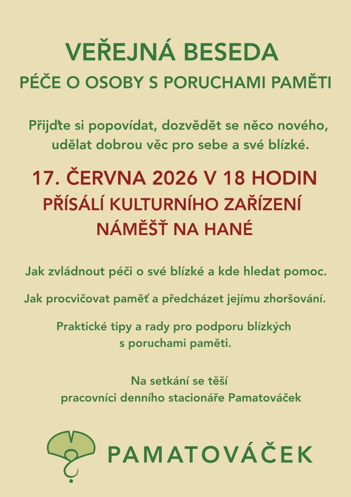 Pozvánka na veřejnou besedu 17.6.2026 v Náměšti na Hané