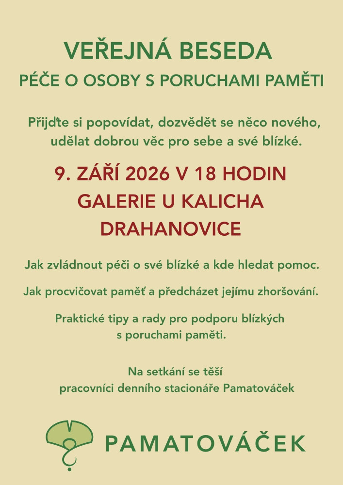 Dorazte za námi na besedu v Drahanovicích ve středu 9.9.2026!